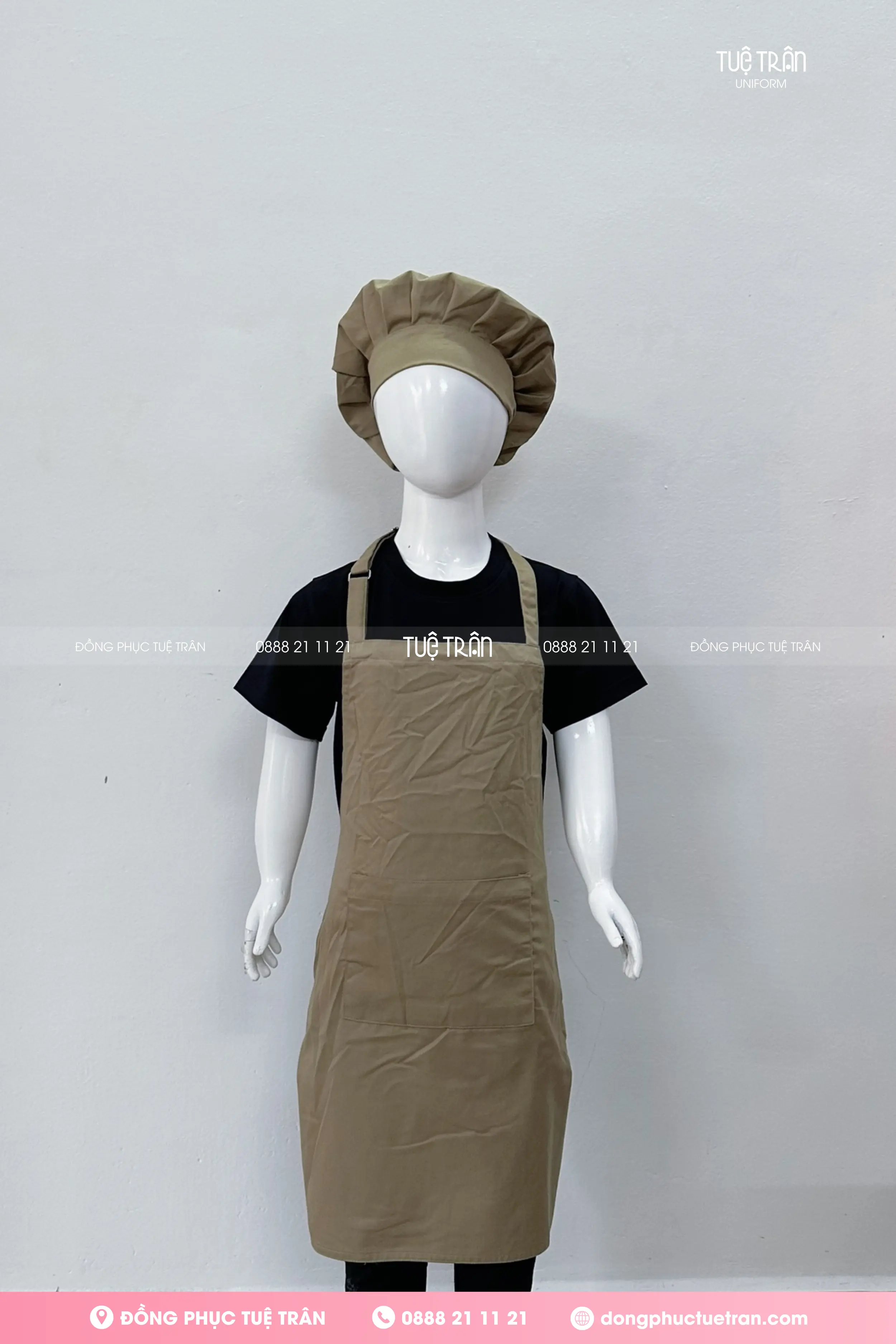 Nón bếp trẻ em màu bò lợt