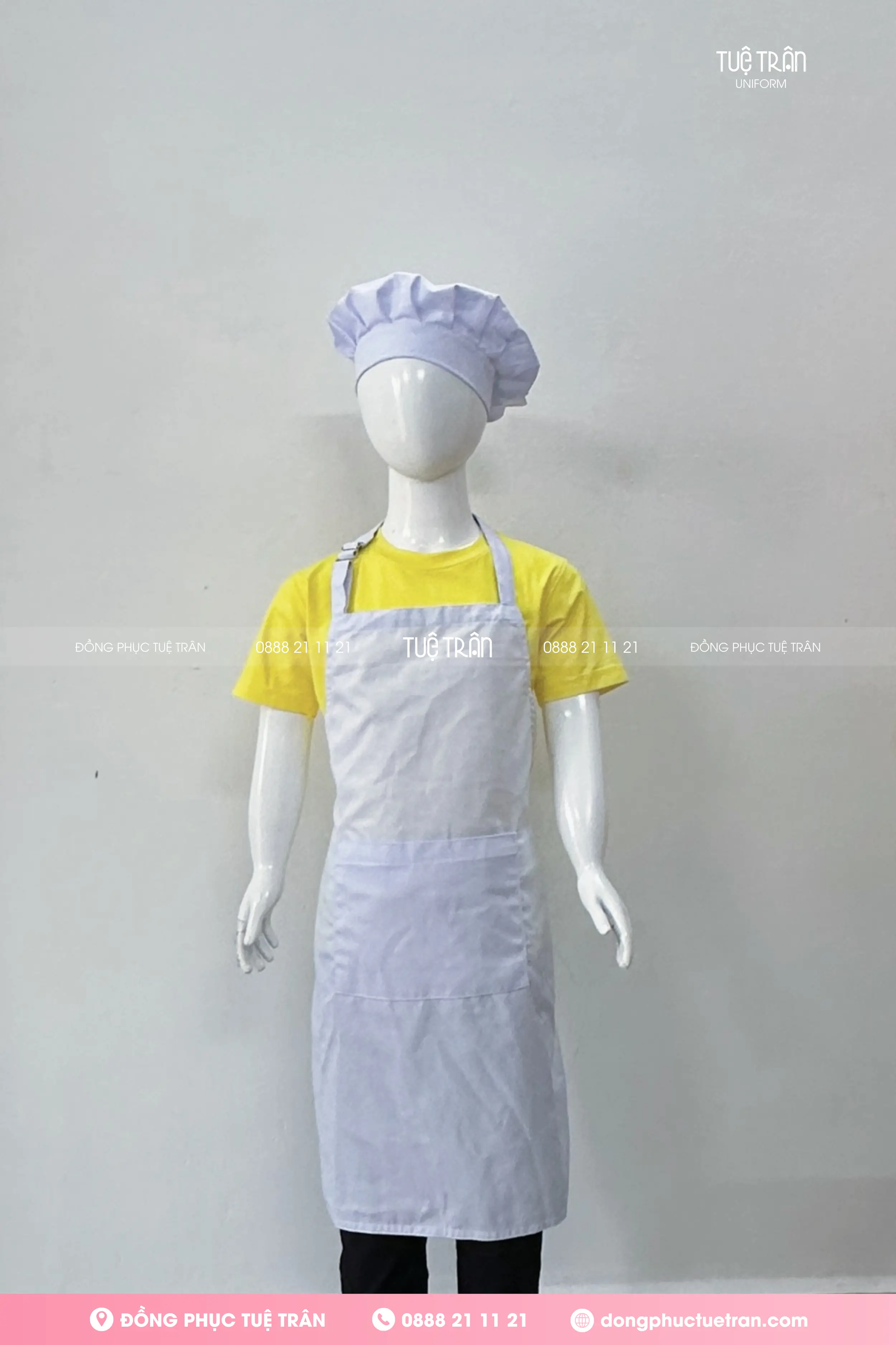 Nón bếp trẻ em màu trắng